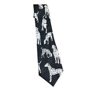 FloRence Black White Dalmation Dog Neck Tie